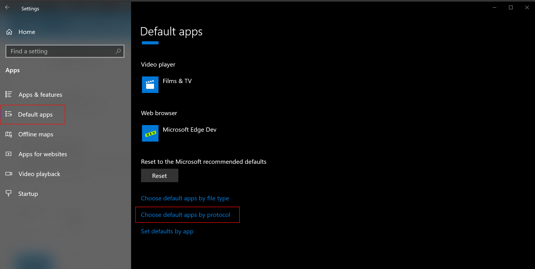 Windows 10 App Settings