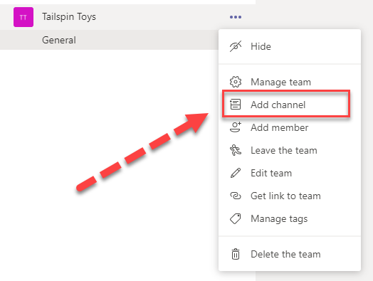 How to create a Channel in Microsoft Teams