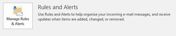 Outlook Rules and Alerts