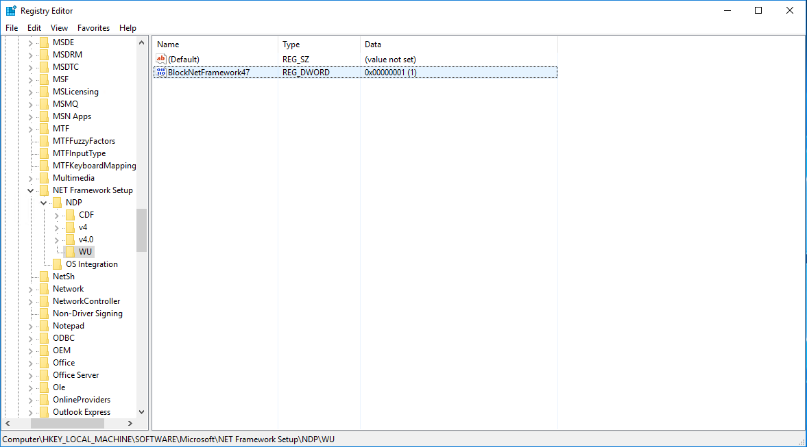 registry editor